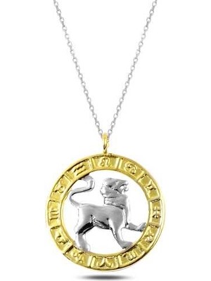 DMR Elegance ​gümüş Gold Aslan Burcu Kolye