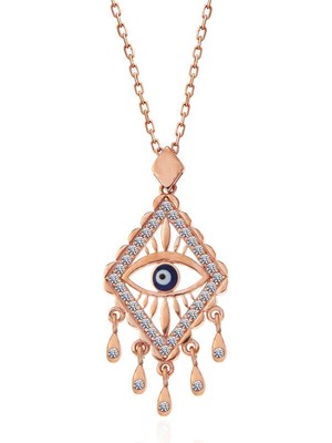 DMR Elegance Gümüş Rose Nazarlı Göz Kolye
