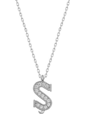 DMR Elegance Gümüş Rodyum Ş Harfi Kadın Kolye