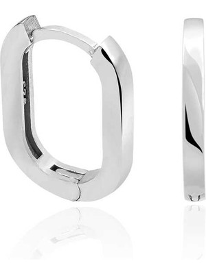 DMR Elegance Gümüş Taşsız J Bayan Küpe