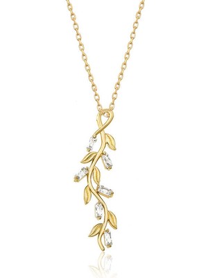 DMR Elegance Gümüş Gold Sarmaşık Bayan Kolye