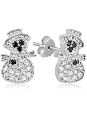 DMR Elegance Gümüş Kardan Adam Kadın Küpe