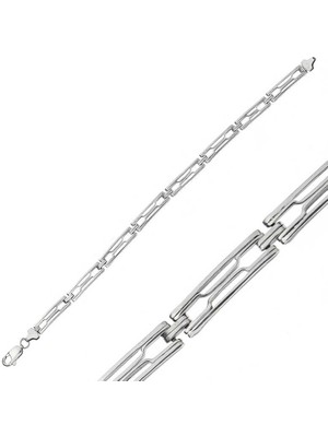 DMR Elegance Gümüş Oksitli Erkek Bileklik