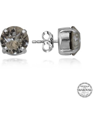 DMR Elegance Swarovski Crystal Taşlı Gümüş Çivili Kadın Küpe