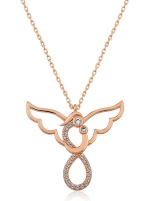 DMR Elegance Gümüş Rose Melek Anne ve Çocuk Bayan Kolye