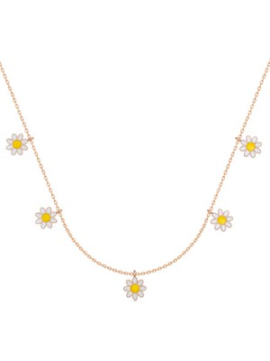 DMR Elegance Gümüş Rose Papatya Şans Kadın Kolye