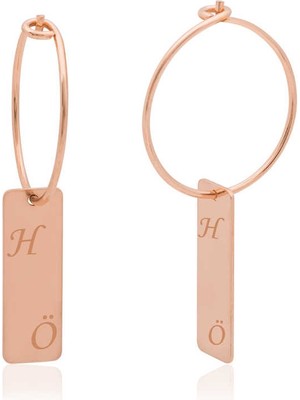 DMR Elegance Gümüş Kişiye Özel Çubuk Küpe