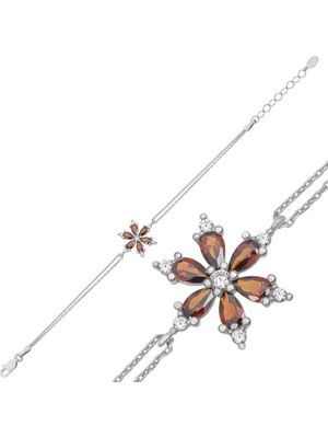 DMR Elegance Gümüş Kırmızı Lotus Çiçeği Bileklik