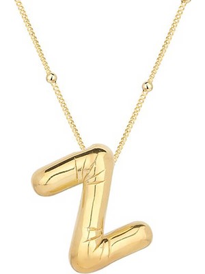 DMR Elegance Gümüş Gold Balon Z Harfi Kadın Kolye