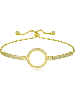 DMR Elegance Gümüş Çeyrek Takılabilen Altın Kaplama Kadın Bileklik