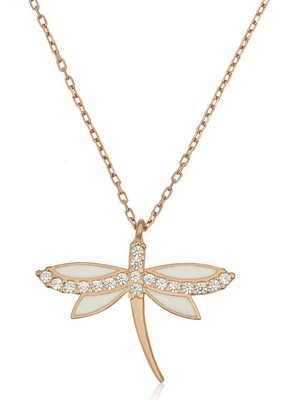 DMR Elegance Gümüş Rose Yusufçuk Bayan Kolye