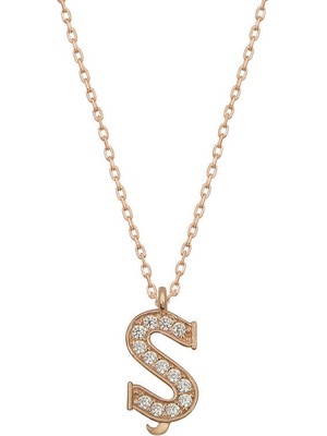 DMR Elegance Gümüş Rose Ş Harfi Kadın Kolye
