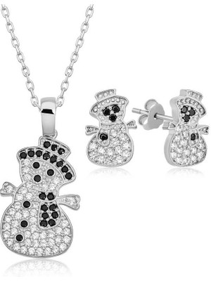 DMR Elegance Gümüş Kardan Adam Kadın Set