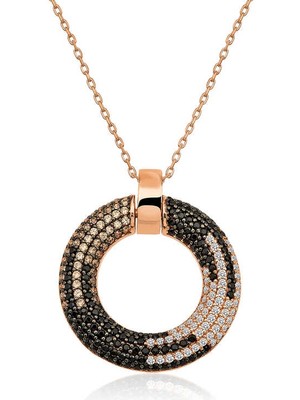 DMR Elegance ​Gümüş Rose Halka Bayan Kolye