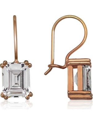 DMR Elegance Gümüş Sallantılı Baget Taşlı Bayan Küpe