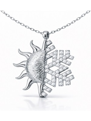 DMR Elegance Gümüş Güneş Kartanesi Bayan Kolye