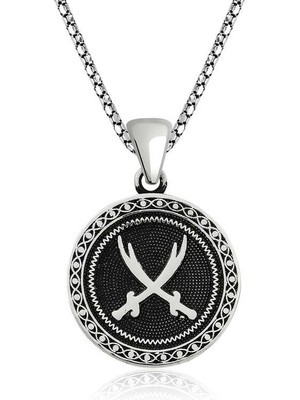 DMR Elegance ​Gümüş Zülfikar Kılıcı Desenli Kolye