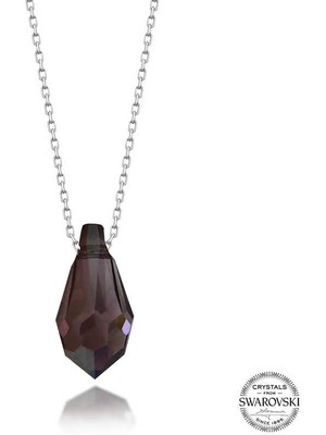 DMR Elegance Swarovski Crystal Taşlı Ametist Gümüş Kadın Kolye