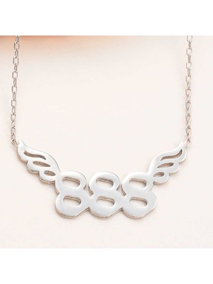 DMR Elegance Gümüş 888 Melek Sayısı Kadın Kolye