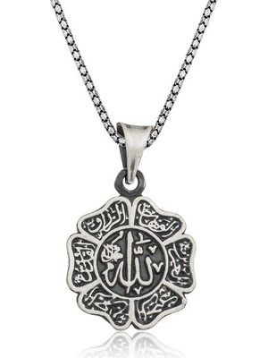 DMR Elegance Gümüş Allah Yazılı Erkek Kolye