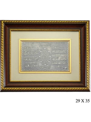 DMR Elegance Ayet-El Kürsi, Nazar ve Karınca Dualı Gümüş Tablo