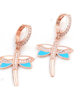 DMR Elegance ​Gümüş Rose Sallantılı Yusufcuk Kadın Küpe