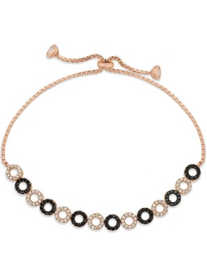 DMR Elegance Gümüş Rose Halka Asansör Bileklik