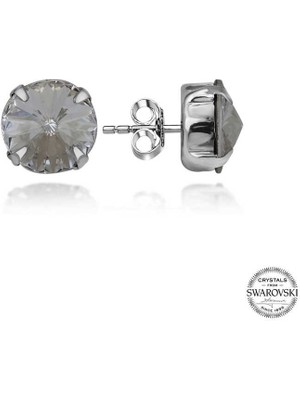 DMR Elegance Swarovski Crystal Taşlı Gümüş  Çivili Kadın Küpe