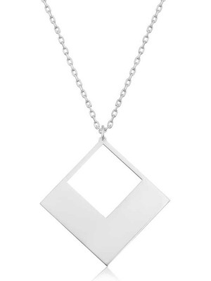 DMR Elegance Gümüş Kare Bayan Kolye