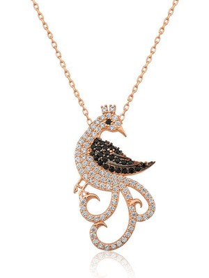 DMR Elegance ​gümüş Rose Tavus Kuşu Bayan Kolye