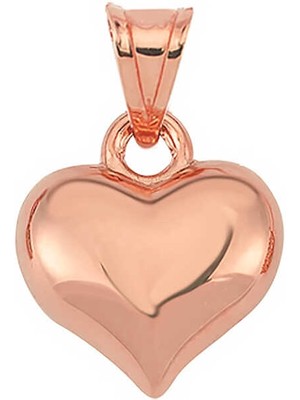 DMR Elegance Gümüş Küçük 3 Boyutlu Rose Kalp Kadın Kolye Ucu