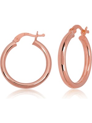 DMR Elegance Gümüş Rose Halka Kadın Küpe