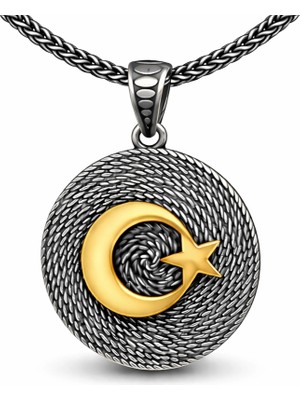 DMR Elegance Gümüş Ay Yıldızlı Erkek Kolye