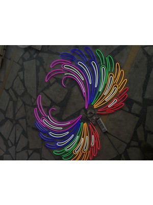 Neonled Melek Kanatları (Tip 3) Neon LED Dekoratif Aydınlatma (119X209 Cm)