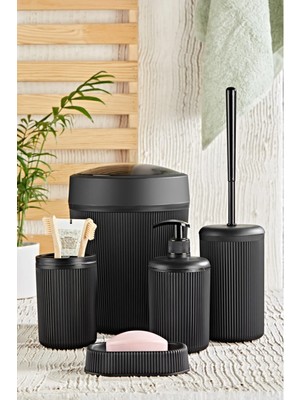 Feyza Design Şık 5 Parça Akrilik Banyo Seti Siyah WOC-8547