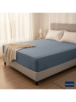 Kemyhome Penye Pamuklu Lastikli Çarşaf 160X200+30 cm – Çift Kişilik, Otel & Ev Kullanımı