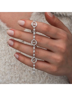 DMR Elegance Gümüş Halka Içinde Sonsuzluk Kadın Bileklik