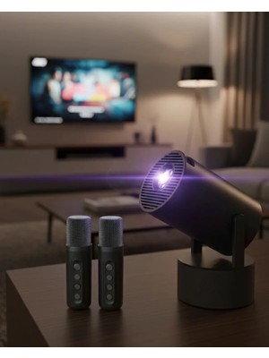 Mestore 3ü1 Arada Projeksiyon Karaoke ve Bluetooth Hoparlör
