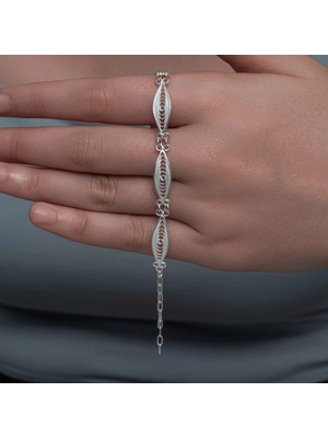 DMR Elegance Gümüş Sonsuz Esinti Telkari Kadın Bileklik