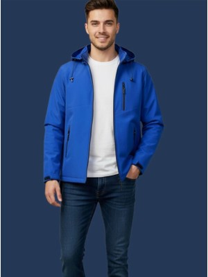 Vatan Tekstil Suya Dayanıklı Slim Fit Softshell Kapüşonlu Erkek Mont