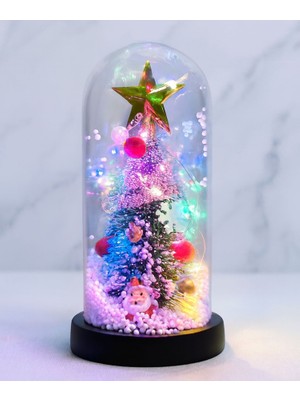 Nuveden Ieg™ Yılbaşı Temalı Işıklı Dekoratif Cam Fanus - Model 4