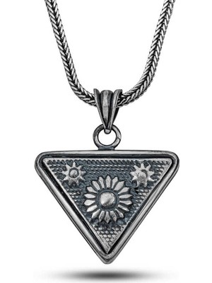 DMR Elegance Gümüş Güneş Motifli Cevşen Kolye