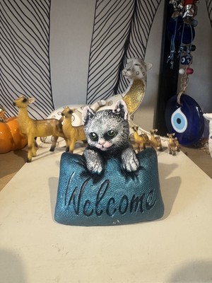 Atak Hediyelik Dekoratif Yastıklı Welcome Kedi Biblo