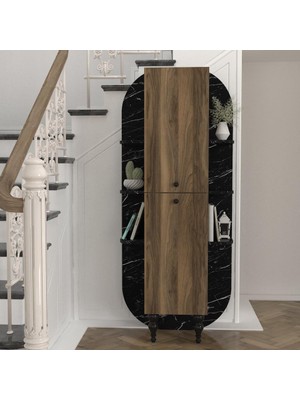 Dekorister Nersa Kitaplık Ceviz-Mermer