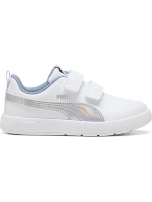 Puma Courtflex V3 Space Belle Beyaz Kız Çocuk Sneaker