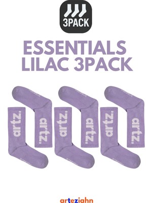 Arteziahn Essentials Lilac - Mor 3'lü Unisex Spor & Lifestyle Havlu Taban Çorap Paket
