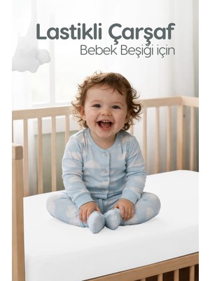 %100 Pamuk Penye Lastikli Bebek Çarşafı | Nefes Alan Yapı, Park Yatak ve Beşik Tüm Ebatlarla Uyumlu