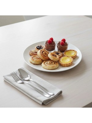 Külsan M11923. Cw - Tilda Matt 6'lı Krem Beyaz Yuvarlak Servis Tabak Seti 23 Cm, Thermoset Melamin