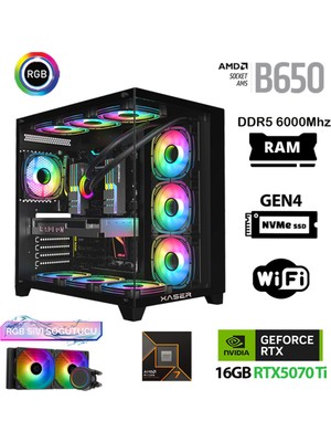 Xaser Velox X150 Ryzen 7 9800X3D 64GB Ddr5 Ram 2tb M.2 Nvme SSD 16GB RTX5070TI Oyuncu Tavsiye Sistem