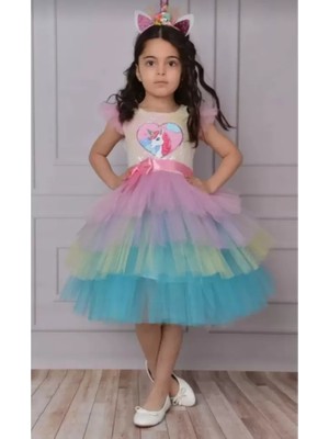 Diamondstar Kız Çocuk  Bayramlık Düğün Parti Doğum Günü Elbisesi